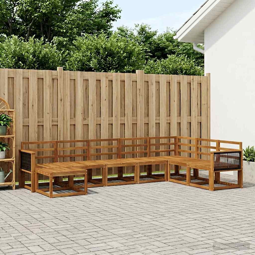 Outdoor Sofa Set 8 pcs Natural Solid Acacia Wood