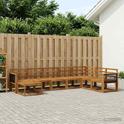 Outdoor Sofa Set 8 pcs Natural Solid Acacia Wood