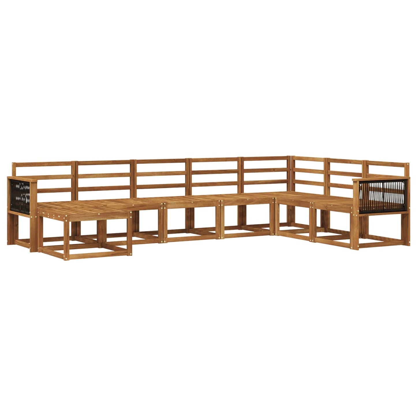 Outdoor Sofa Set 8 pcs Natural Solid Acacia Wood