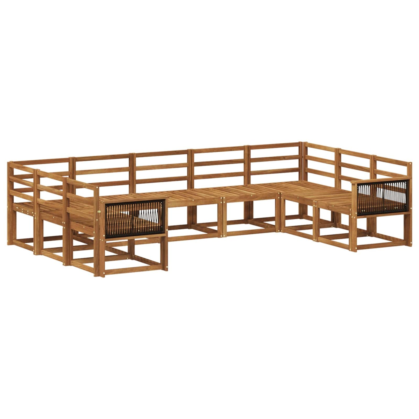 Outdoor Sofa Set 9 pcs Natural Solid Acacia Wood