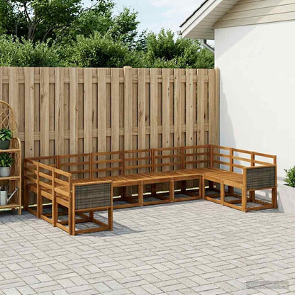 Outdoor Sofa Set 10 pcs Natural Solid Acacia Wood