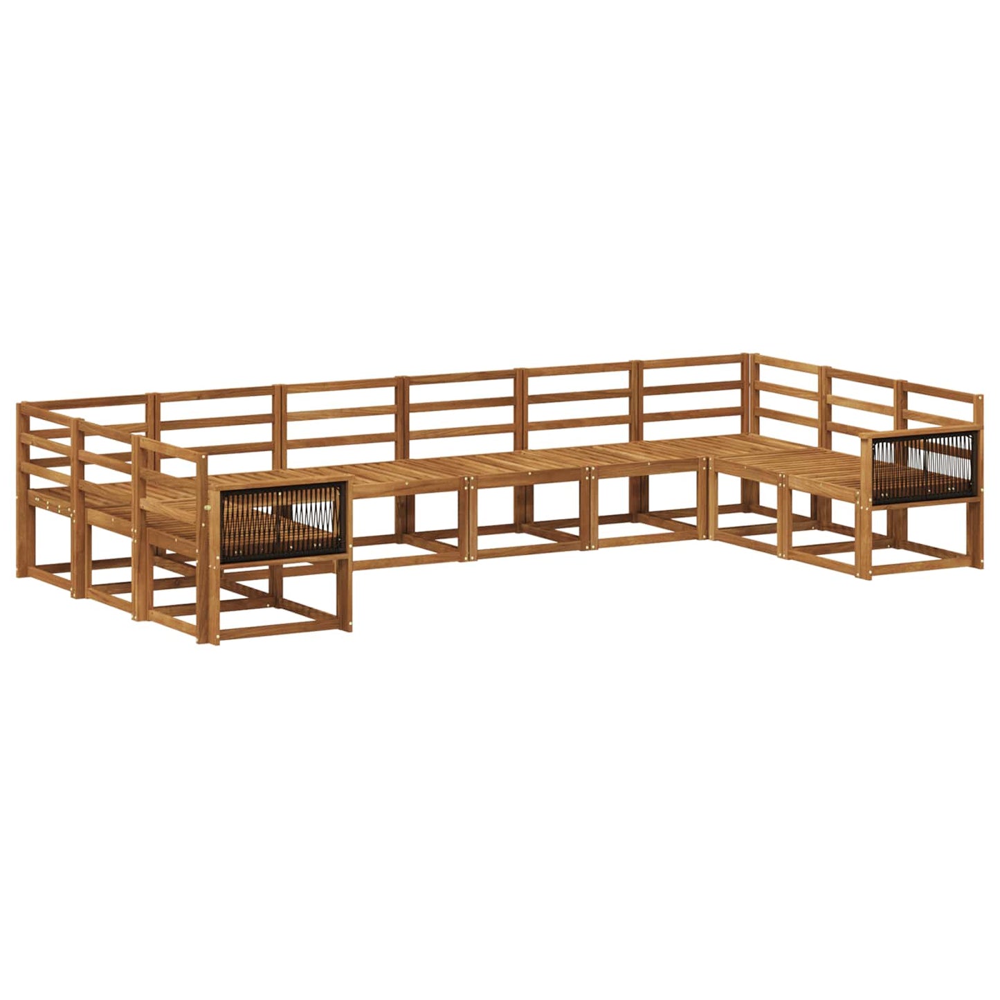 Outdoor Sofa Set 10 pcs Natural Solid Acacia Wood