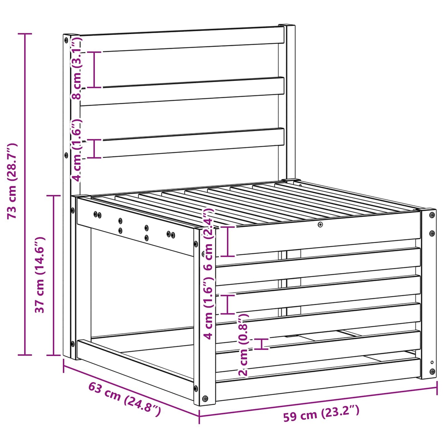 Sofa Sets 3 pcs Solid Acacia Wood