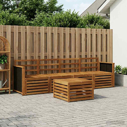 Outdoor Sofa Set 5 pcs Natural Solid Acacia Wood