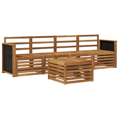 Outdoor Sofa Set 5 pcs Natural Solid Acacia Wood
