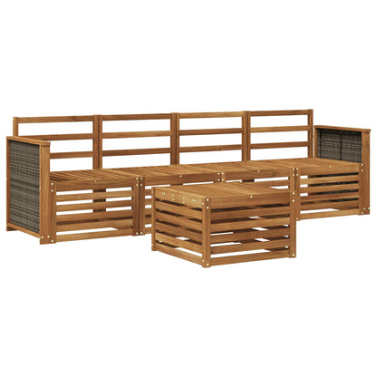 Outdoor Sofa Set 5 pcs Natural Solid Acacia Wood