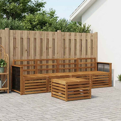 Outdoor Sofa Set 5 pcs Natural Solid Acacia Wood