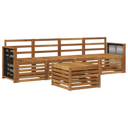 Outdoor Sofa Set 5 pcs Natural Solid Acacia Wood
