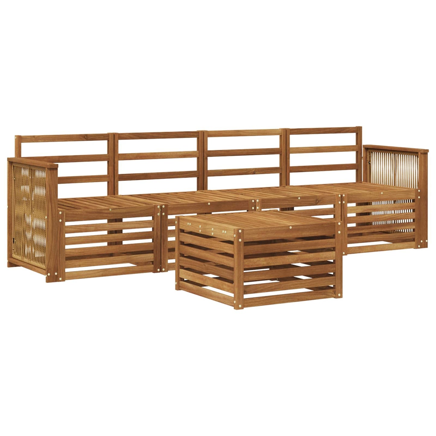 Outdoor Sofa Set 5 pcs Natural Solid Acacia Wood