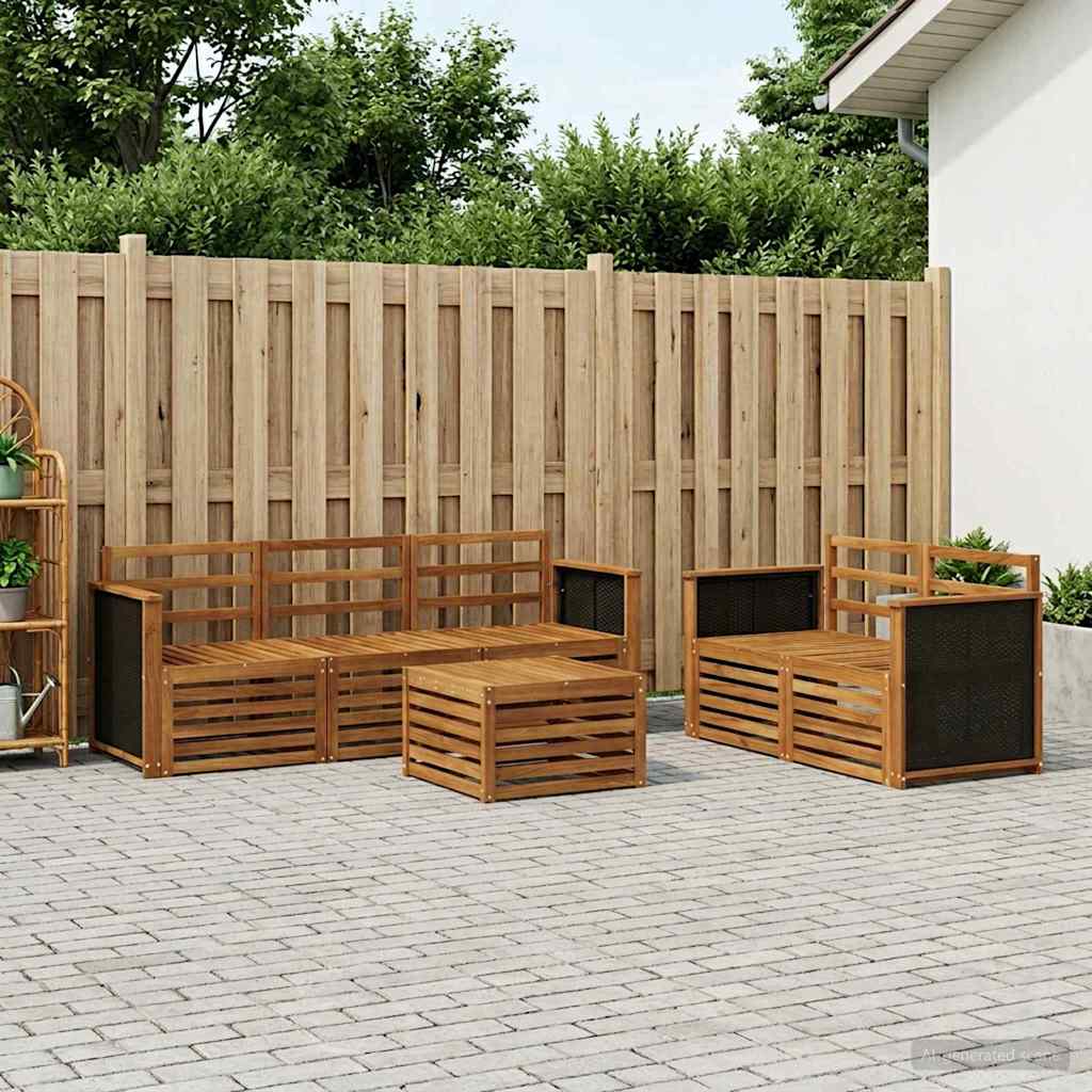 Sofa Sets 6 pcs Solid Acacia Wood