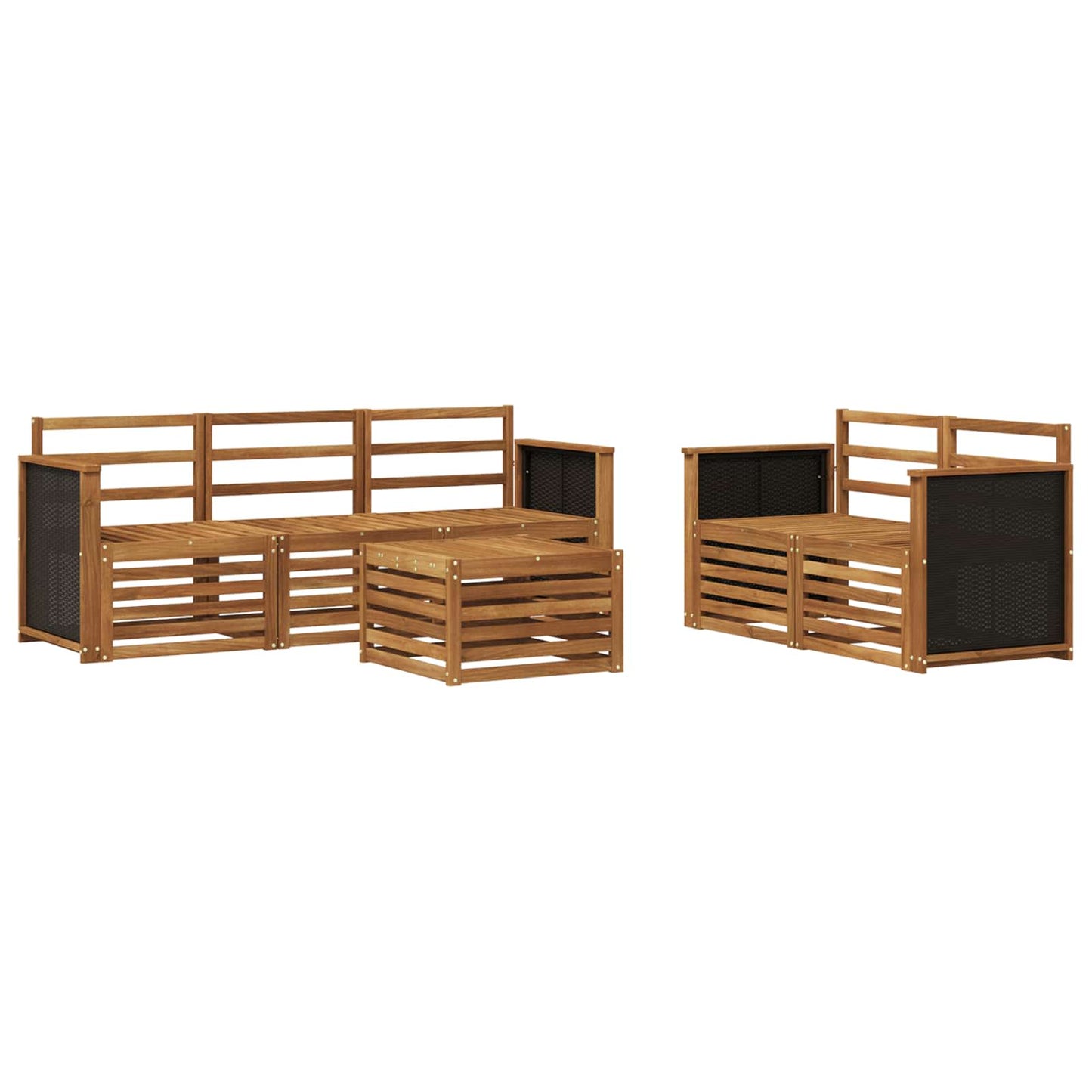Sofa Sets 6 pcs Solid Acacia Wood