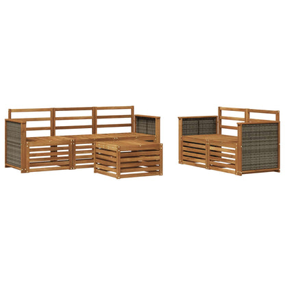 Sofa Sets 6 pcs Solid Acacia Wood