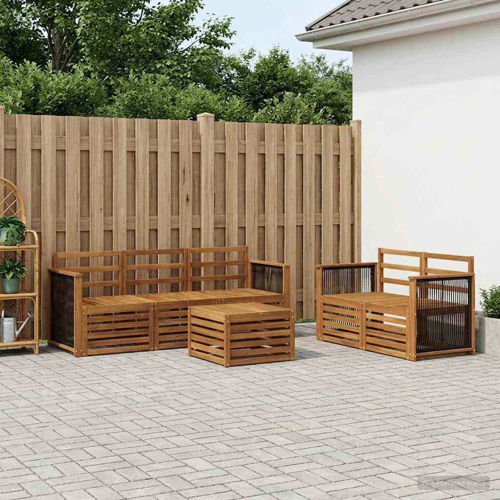 Sofa Sets 6 pcs Solid Acacia Wood