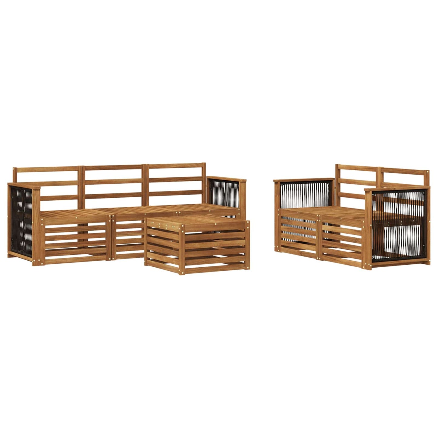 Outdoor Sofa Set 6 pcs Natural Solid Acacia Wood