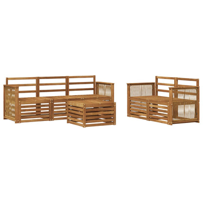 Sofa Sets 6 pcs Solid Acacia Wood