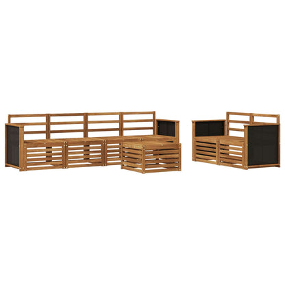 Outdoor Sofa Set 7 pcs Natural Solid Acacia Wood
