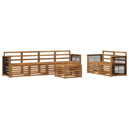 Outdoor Sofa Set 7 pcs Natural Solid Acacia Wood