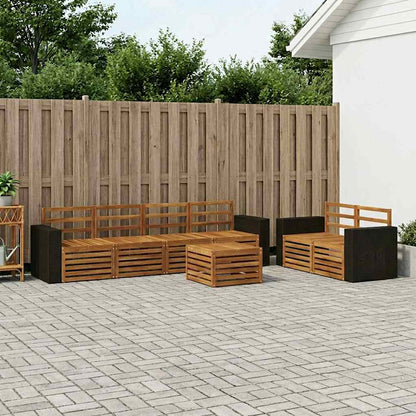 Outdoor Sofa Set 7 pcs Natural Solid Acacia Wood