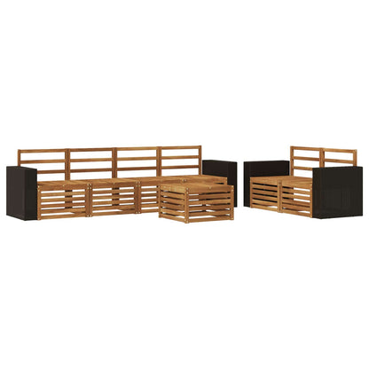Outdoor Sofa Set 7 pcs Natural Solid Acacia Wood