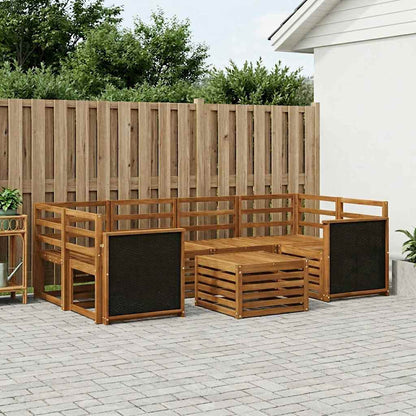 Outdoor Sofa Set 7 pcs Natural Solid Acacia Wood