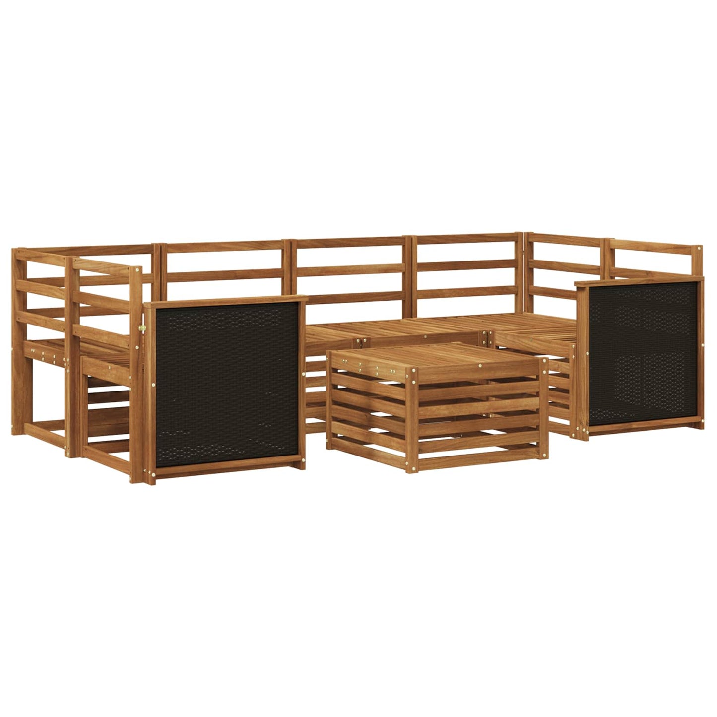 Outdoor Sofa Set 7 pcs Natural Solid Acacia Wood