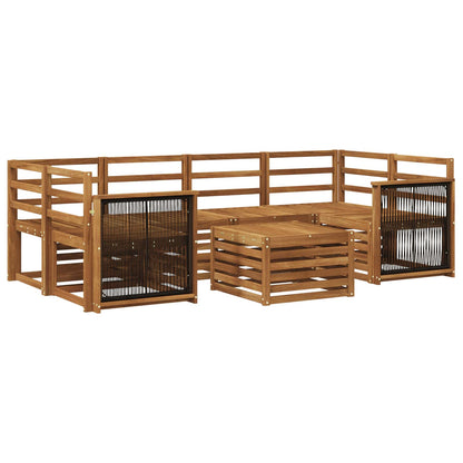 Outdoor Sofa Set 7 pcs Natural Solid Acacia Wood