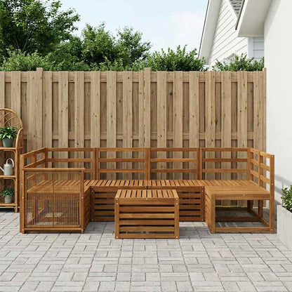 Outdoor Sofa Set 7 pcs Natural Solid Acacia Wood