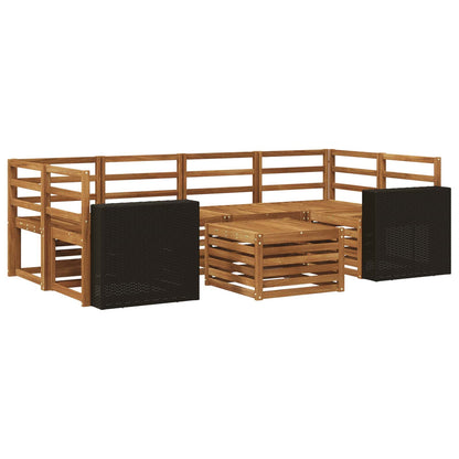 Outdoor Sofa Set 7 pcs Natural Solid Acacia Wood