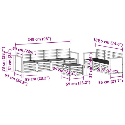 Sofa Sets 8 pcs Solid Acacia Wood