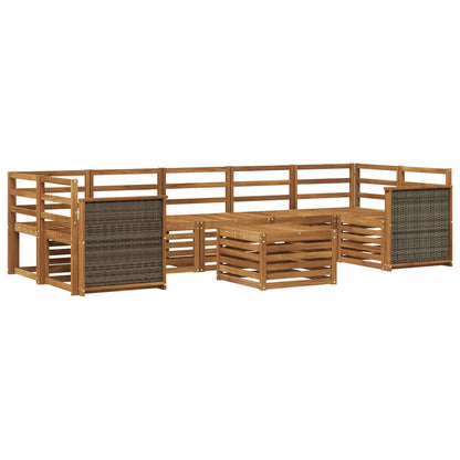 Outdoor Sofa Set 8 pcs Natural Solid Acacia Wood