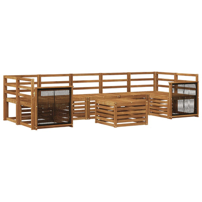 Outdoor Sofa Set 8 pcs Natural Solid Acacia Wood