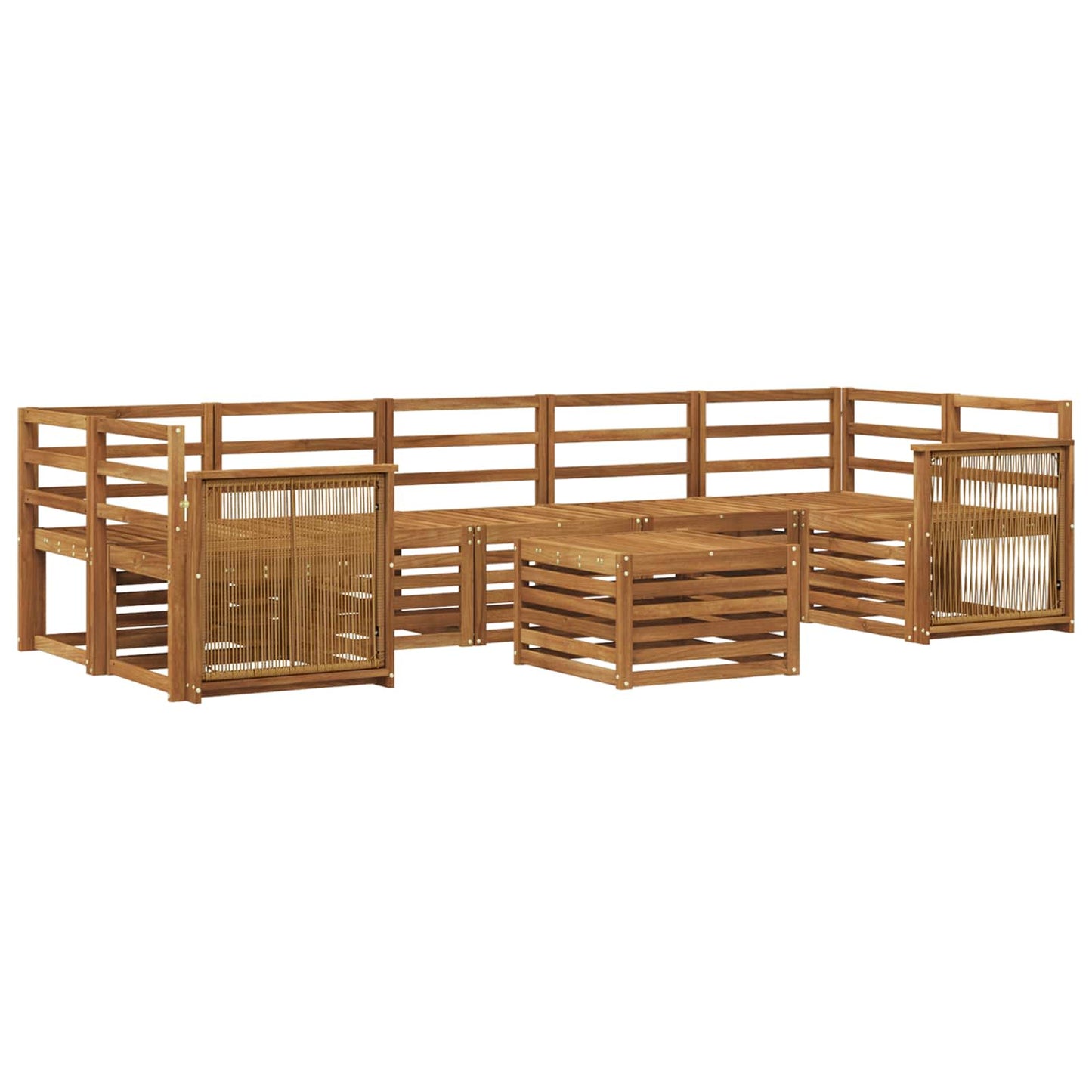 Outdoor Sofa Set 8 pcs Natural Solid Acacia Wood