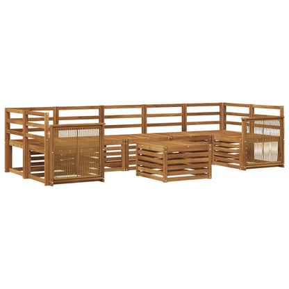 Outdoor Sofa Set 8 pcs Natural Solid Acacia Wood