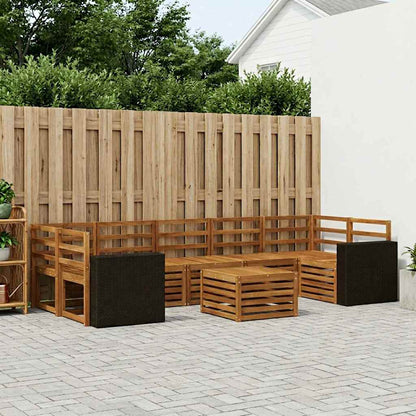 Outdoor Sofa Set 8 pcs Natural Solid Acacia Wood