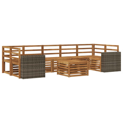 Outdoor Sofa Set 8 pcs Natural Solid Acacia Wood