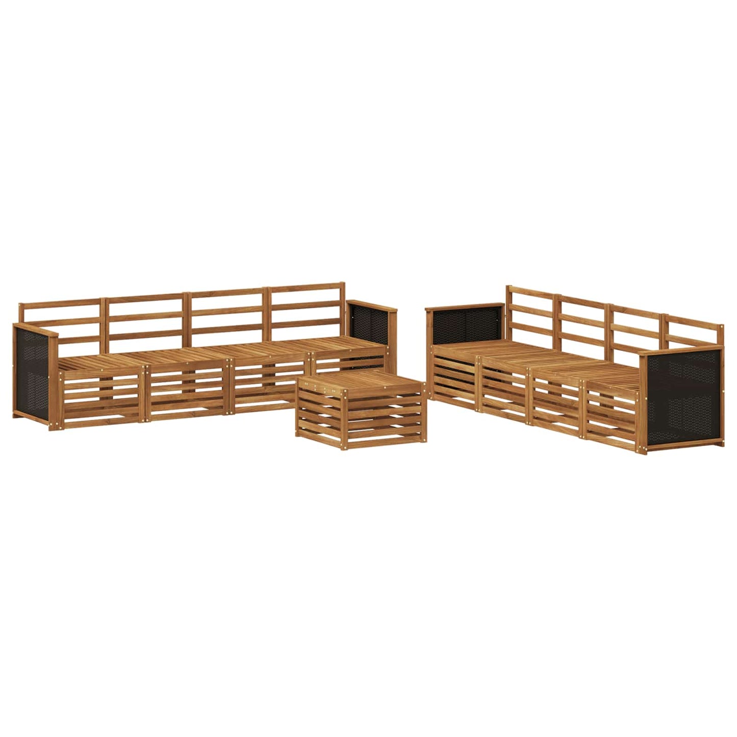 Sofa Sets 9 pcs Solid Acacia Wood