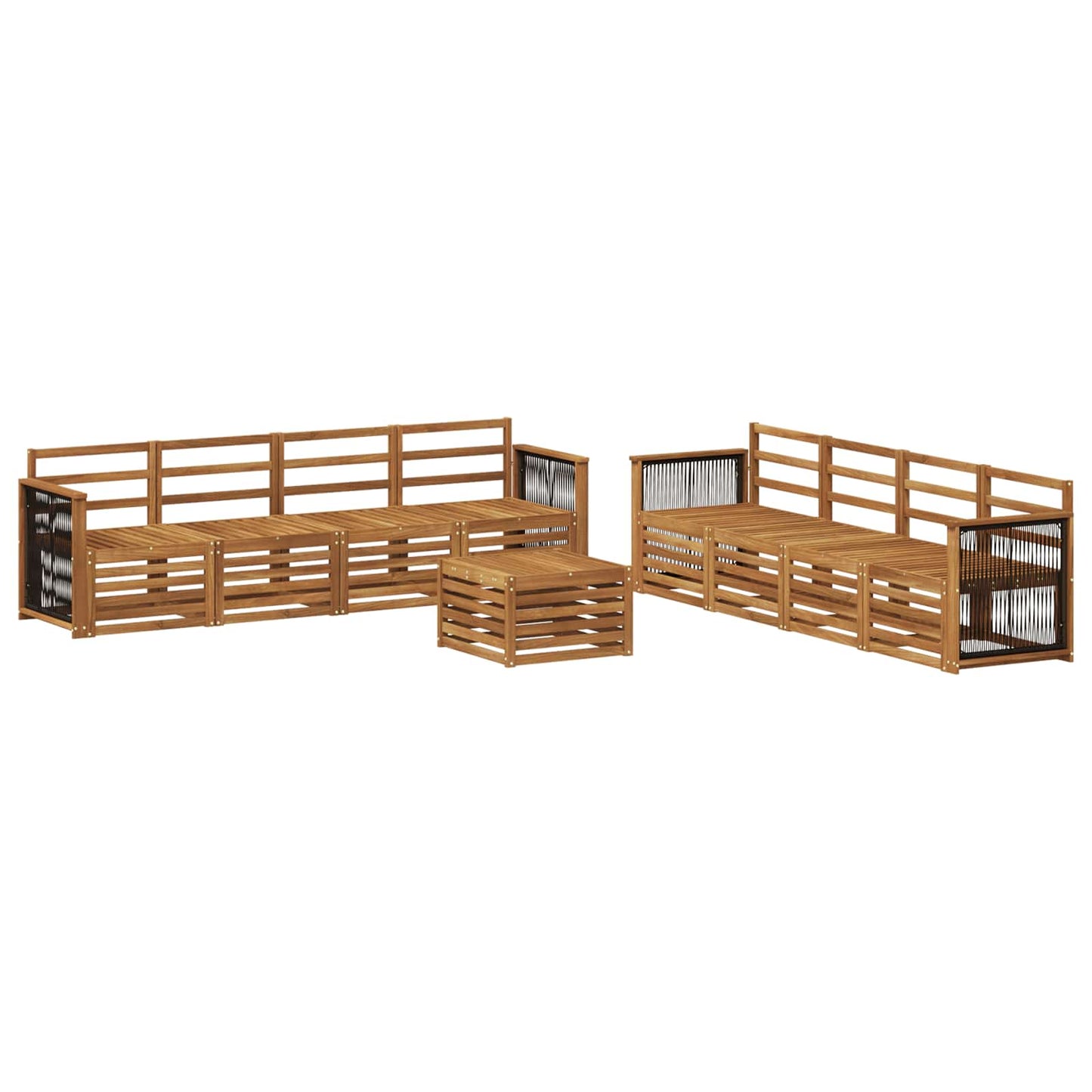 Sofa Sets 9 pcs Solid Acacia Wood