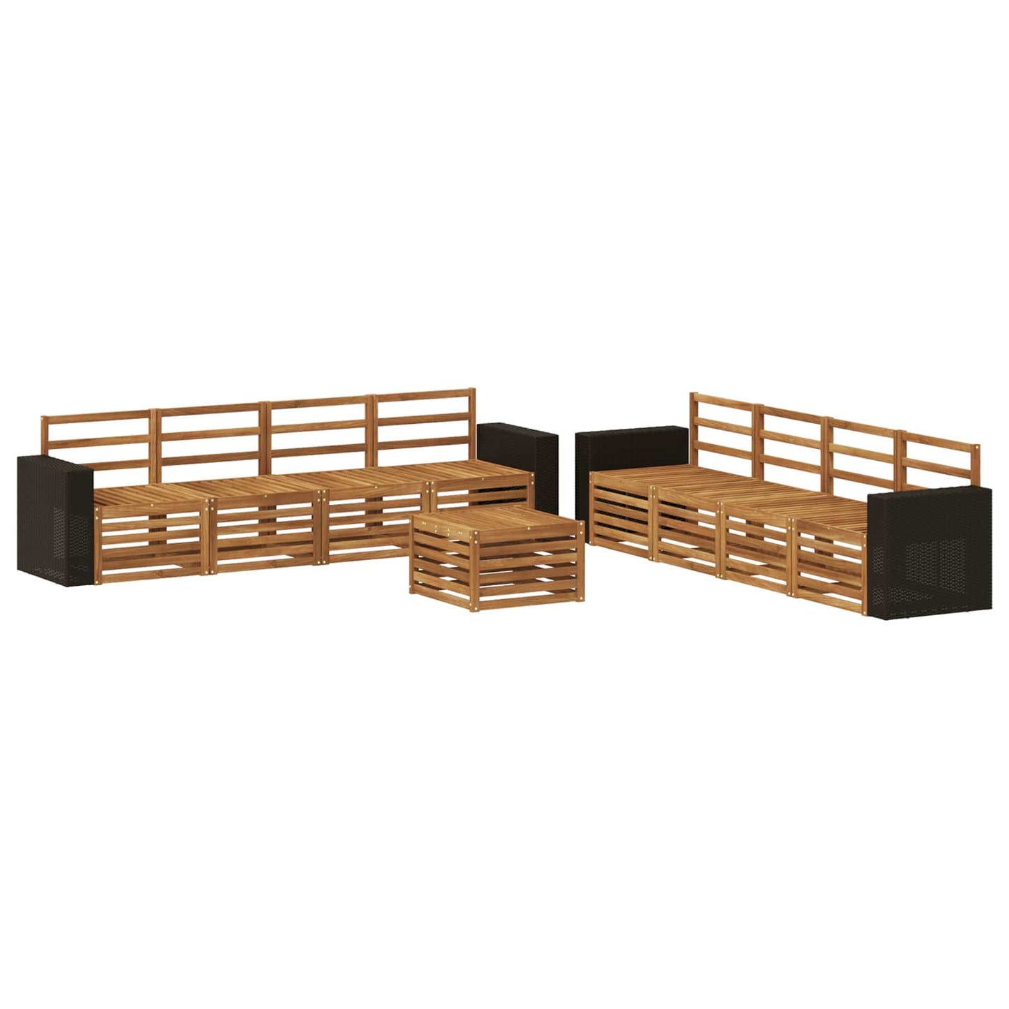 Sofa Sets 9 pcs Solid Acacia Wood