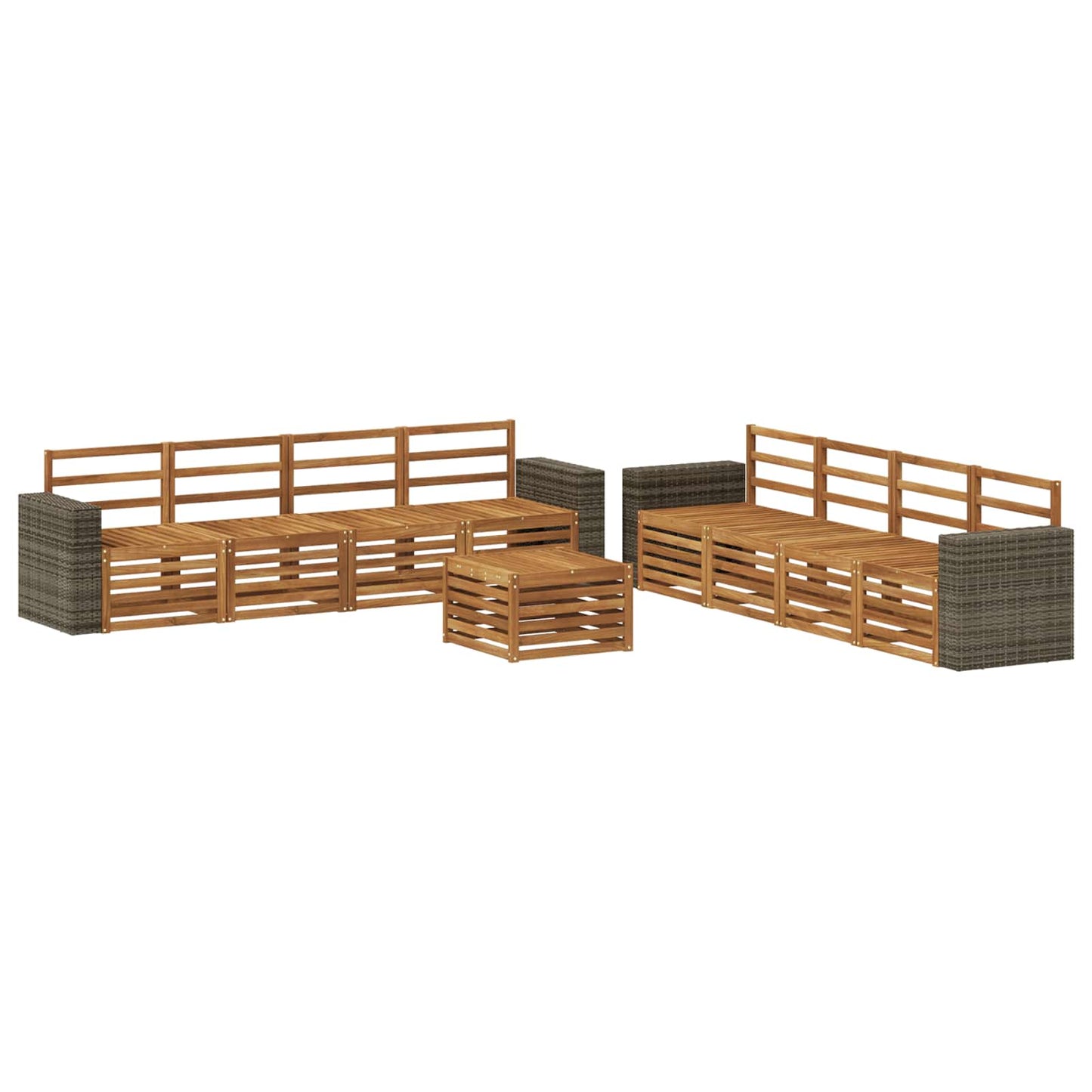 Sofa Sets 9 pcs Solid Acacia Wood