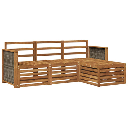 Outdoor Sofa Set 4 pcs Natural