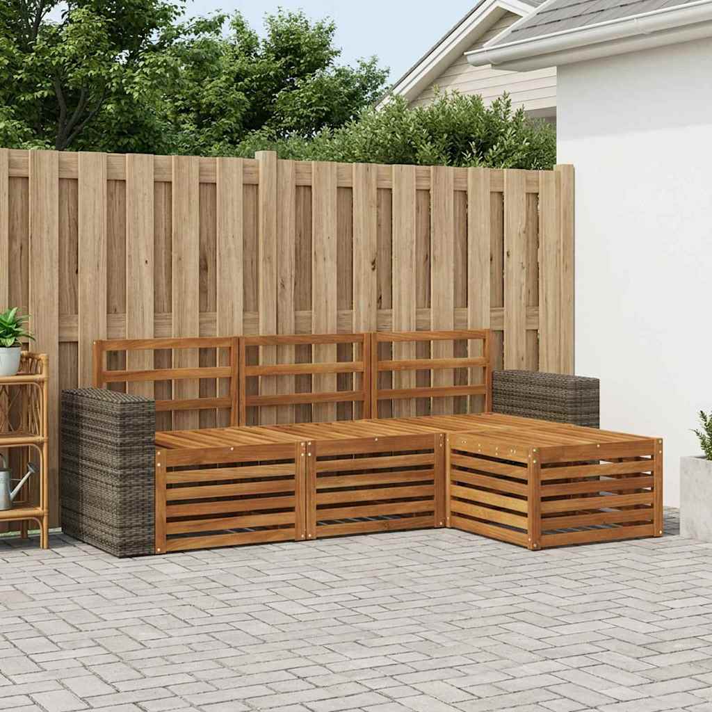 Outdoor Sofa Set 4 pcs Natural