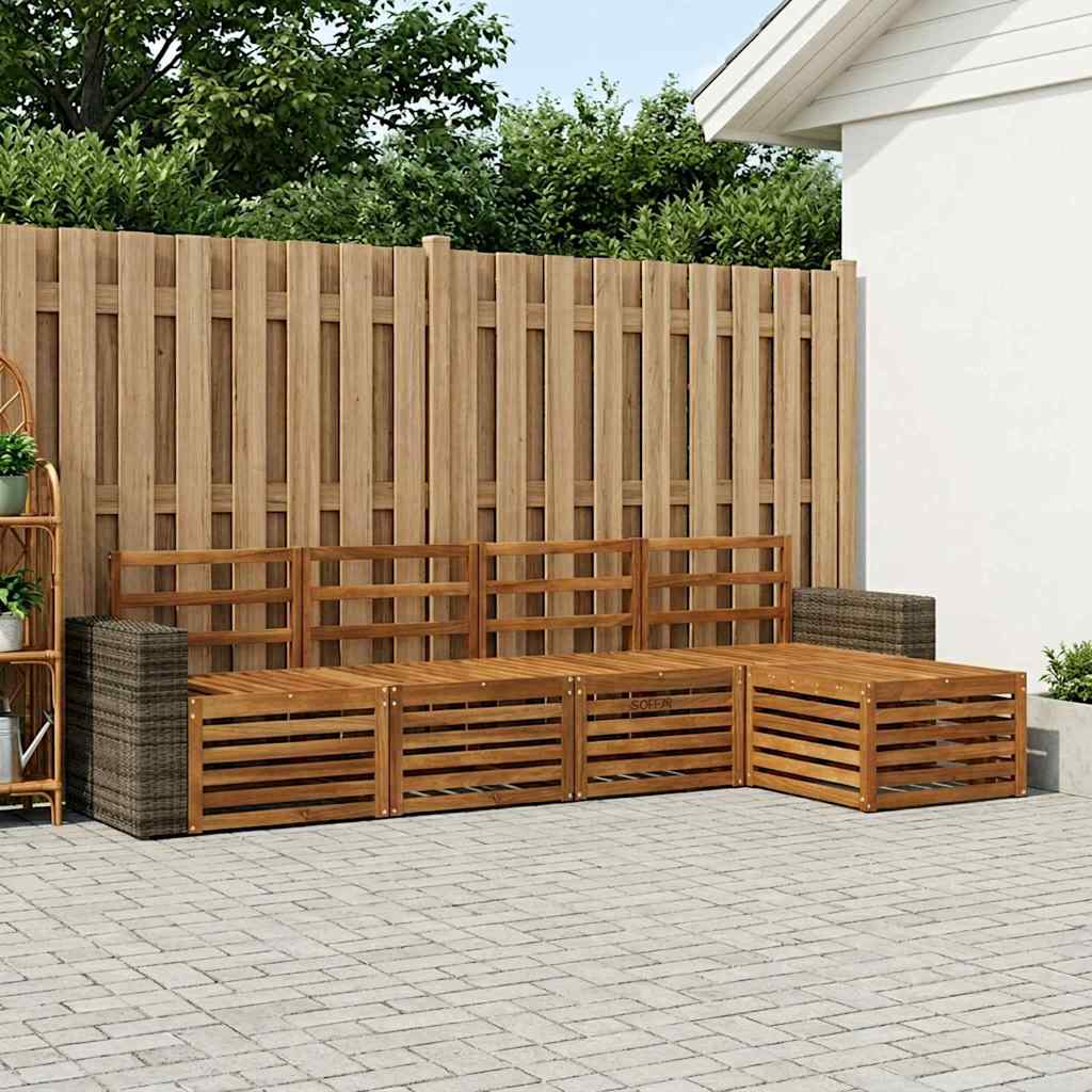 Outdoor Sofa Set 5 pcs Natural