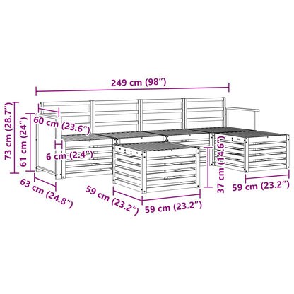 Outdoor Sofa Set 6 pcs Natural