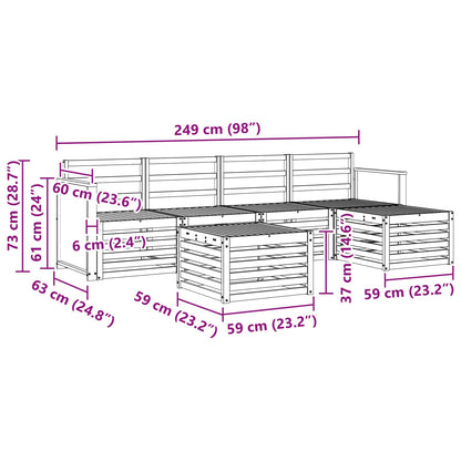 Outdoor Sofa Set 6 pcs Natural