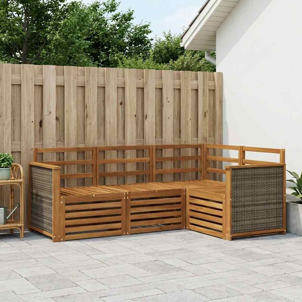 Sofa Sets 4 pcs Solid Acacia Wood