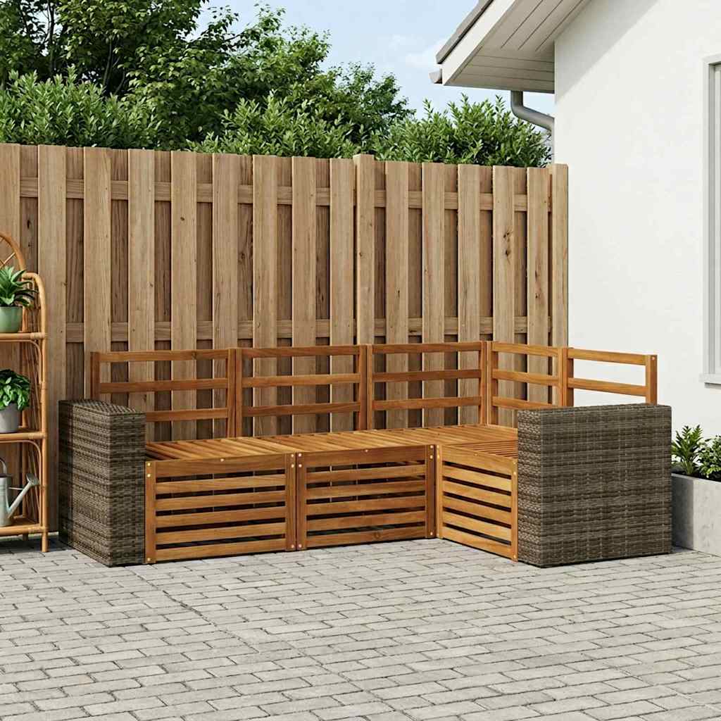 Sofa Sets 4 pcs Solid Acacia Wood