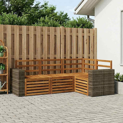 Sofa Sets 4 pcs Solid Acacia Wood