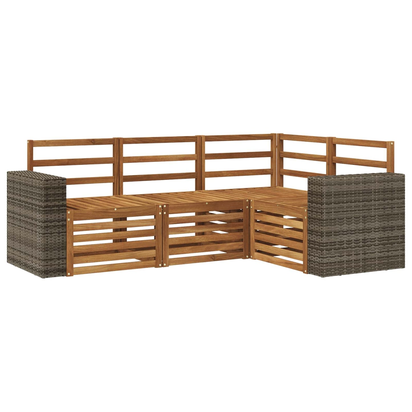 Sofa Sets 4 pcs Solid Acacia Wood
