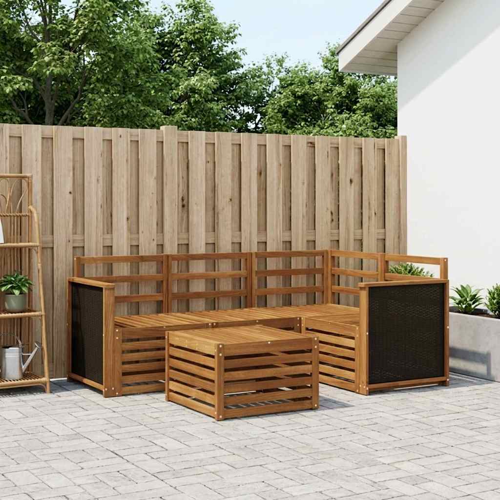 Outdoor Sofa Set 5 pcs Natural 59 x 59 x 37 cm Polyester