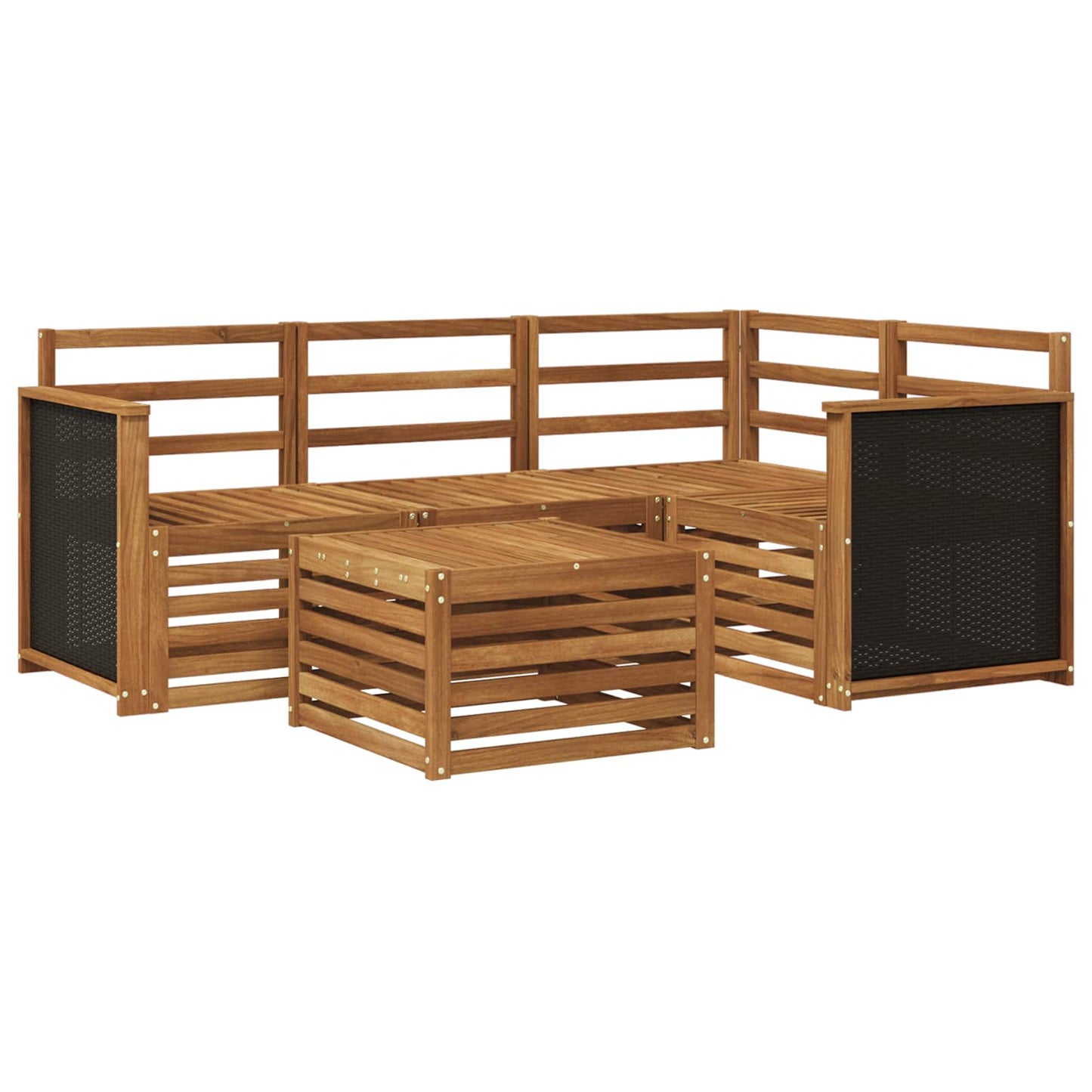 Outdoor Sofa Set 5 pcs Natural 59 x 59 x 37 cm Polyester